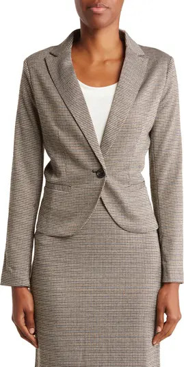 Amanda & Chelsea Houndstooth One-Button Peak Lapel Ponte Blazer | Nordstromrack | Nordstrom Rack