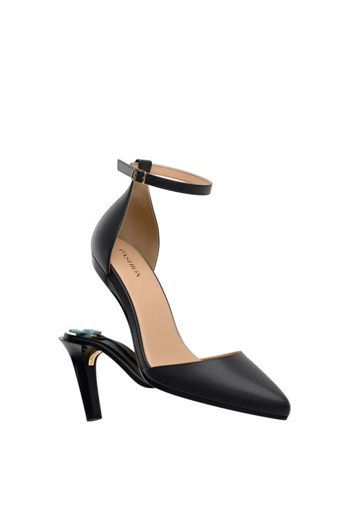 Pashion Footwear The D'Orsay 4" Stiletto Convertible Heel in Coal Leather at Nordstrom, Size 9.5 | Nordstrom