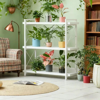 3-Tier Industrial Bookshelf, Rustic Open Bookcase With Metal Frame, Freestanding Storage Shelf For Living Room, Office, And Home Decor | Wayfair North America