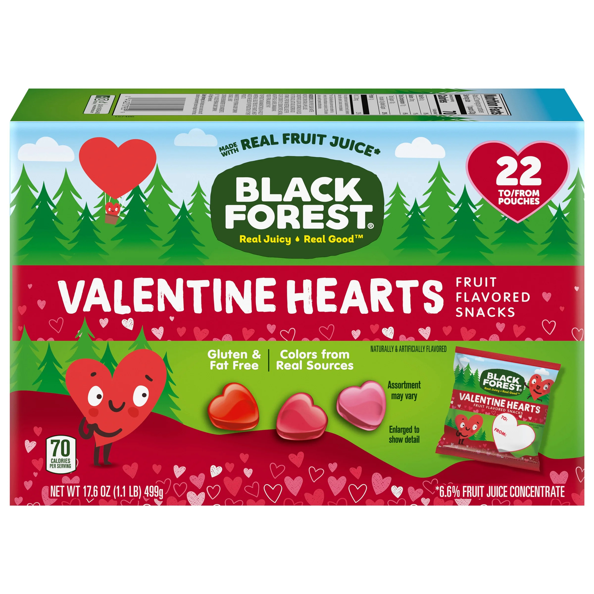 Black Forest Valentine Hearts Fruit Snacks 22 Pouches, 17.6oz | Walmart (US)