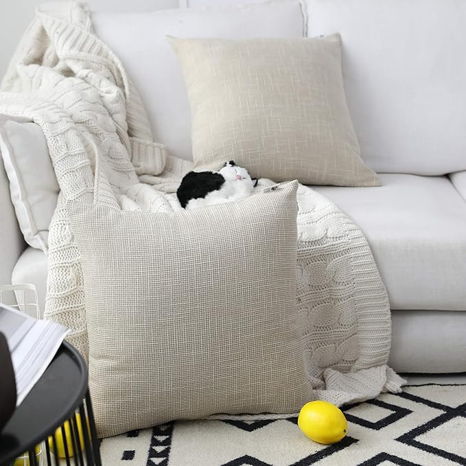 Kevin Textile Throw Pillow Cases Textural Faux Linen Decor Star Cushion Cover for Living Room/Flo... | Amazon (US)