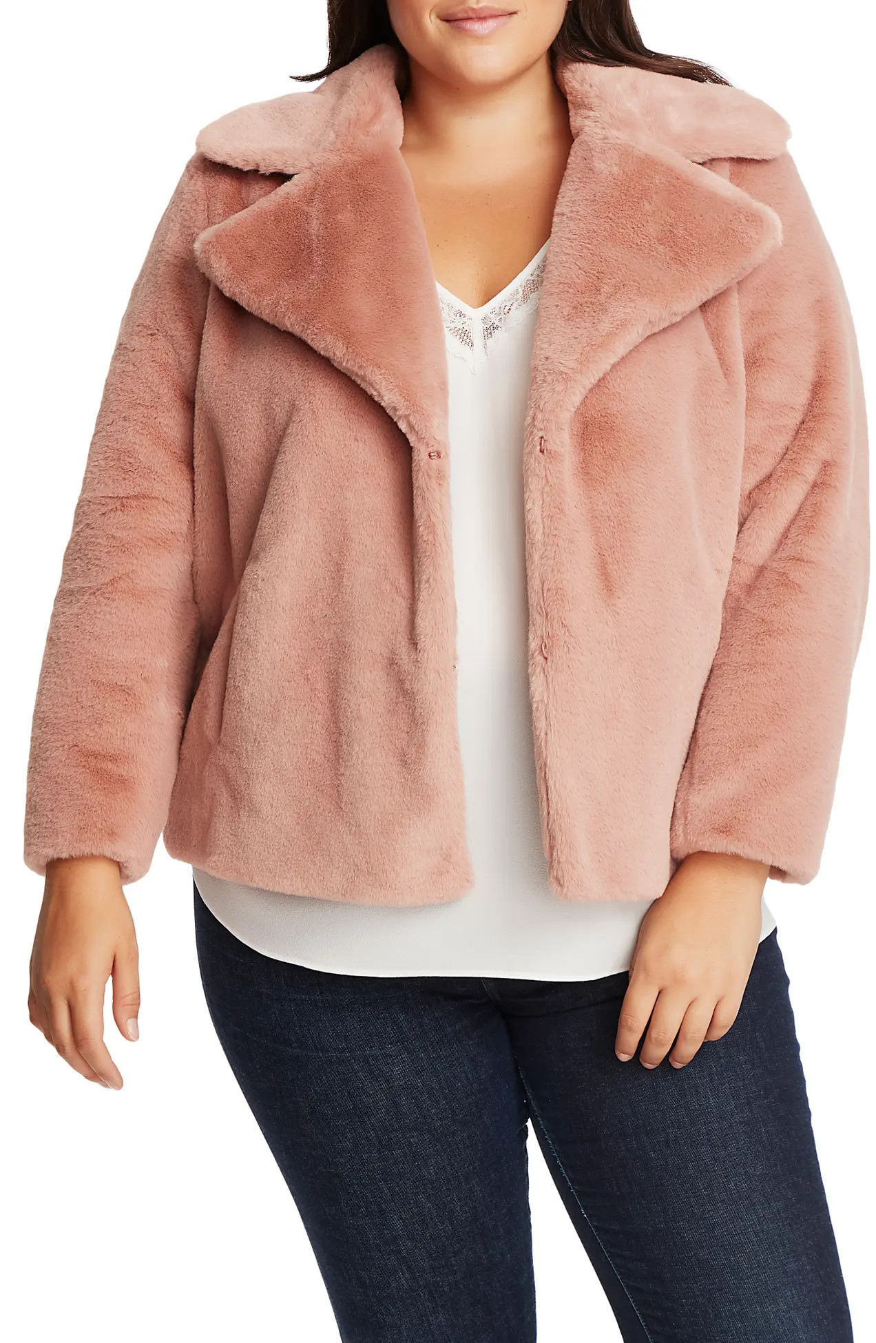 1.State | Faux Mink Wide Collar Jacket | Nordstrom Rack | Nordstrom Rack