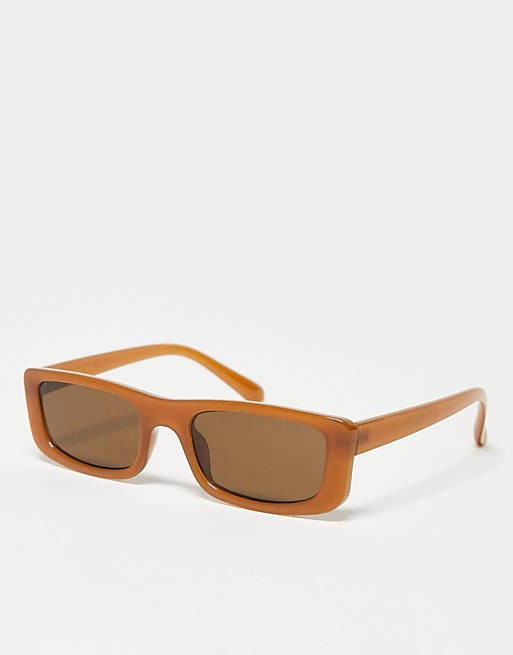 & Other Stories – Rechteckige Kunststoff-Sonnenbrille in Braun – BROWN | ASOS (Global)