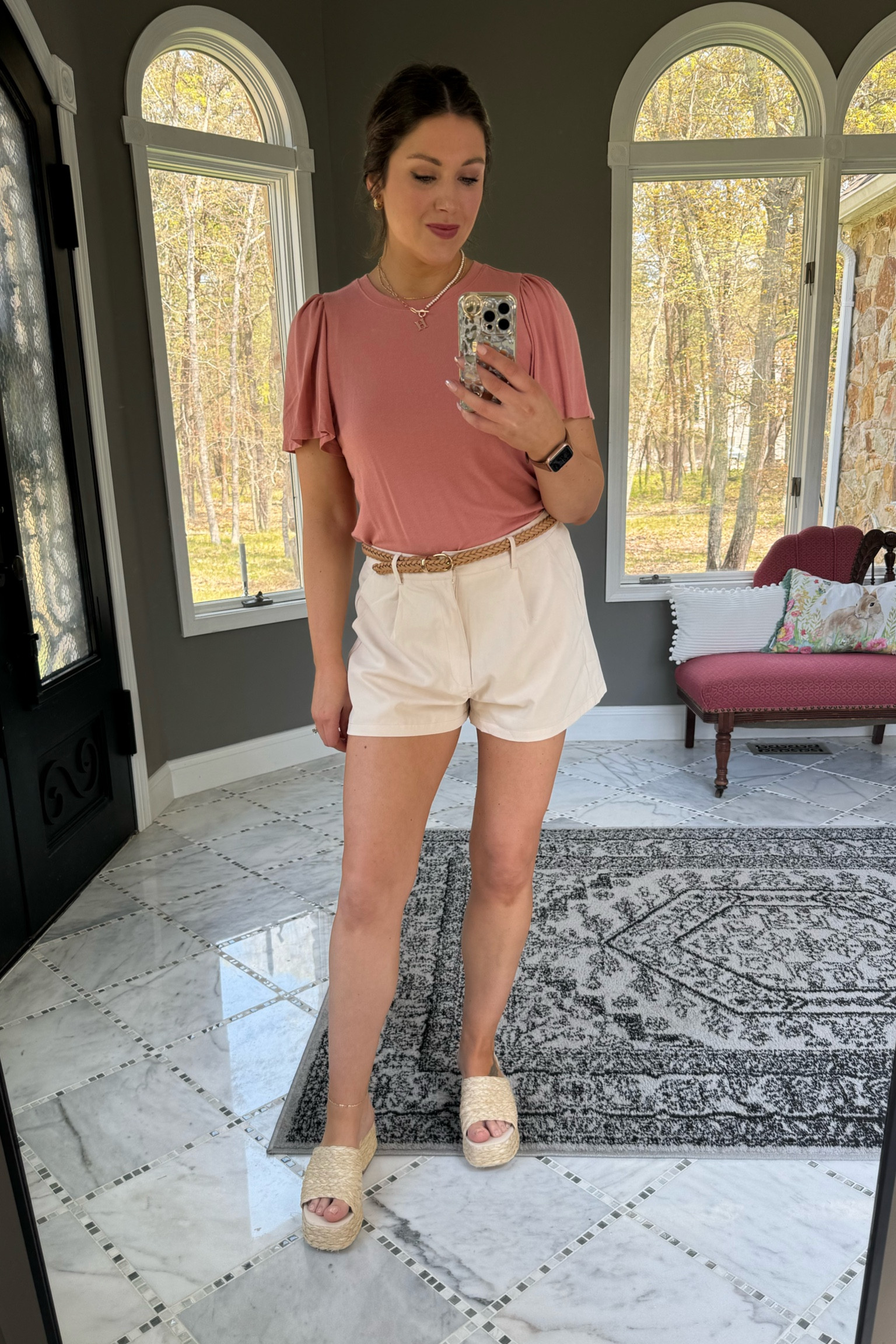 Spring outfit, summer outfit, mom outfit, spring outfit ideas, summer outfit ideas, dressy shorts, summer party outfit, old money aesthetic, pleated shorts, tan shorts, neutral outfit, flutter sleeve top for women, vacation outfit, resort wear, resort outfit, vacation looks, summer vacation

#LTKShoeCrush #LTKStyleTip #LTKFindsUnder50