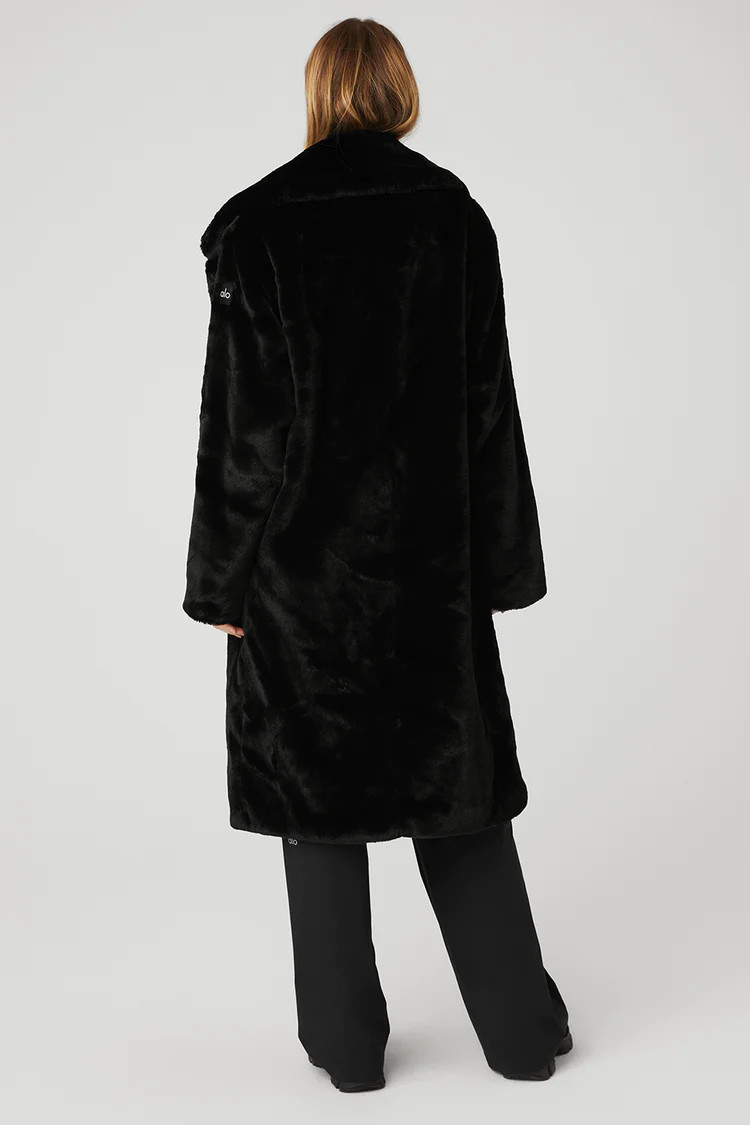 Oversized Faux Fur Trench - Black | Alo Yoga (US)