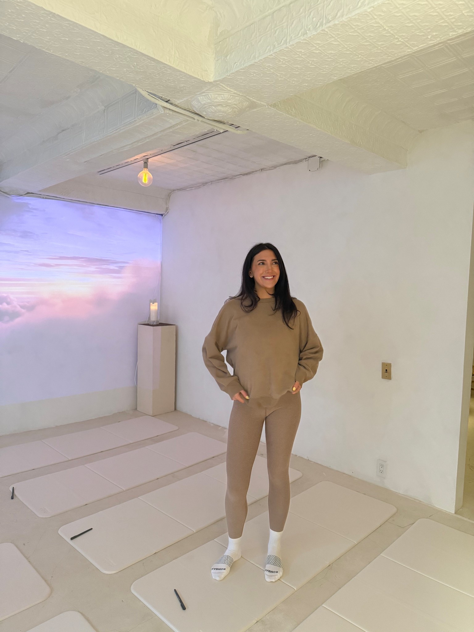 how cool is this studio? love this beyond yoga workout set, wearing the tank under the sweatshirt 🤍

#LTKSeasonal #LTKActive #LTKStyleTip