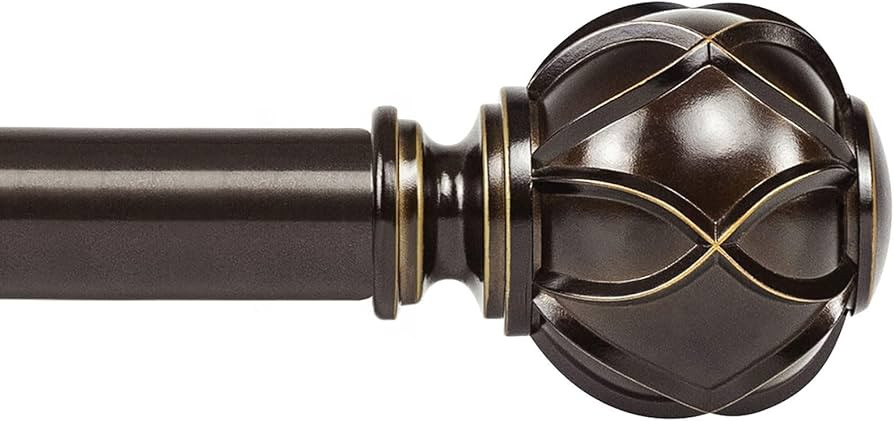 KAMANINA Curtain Rods for Windows 72 to 144 Inch, Long Heavy Duty, Bronze | Amazon (US)