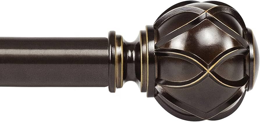 KAMANINA Bronze Curtain Rods for Windows 72 to 144 Inches (6-12ft) Long Heavy Duty Curtain Rod, 7... | Amazon (US)