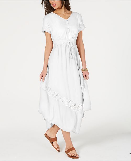 Style & Co Eyelet Handkerchief-Hem Maxi Dress, Created for Macy's & Reviews - Dresses - Women - M... | Macys (US)
