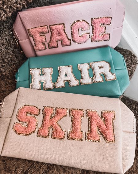 Cute hair, face and skin makeup travel bags with Chanel letters. Amazon finds, makeup travel bags, toiletry bags, preppy toiletry bags, 3 pcs patch waterproof bags, travel bags, YoumeandLupus, valentines gift guide 

#LTKGiftGuide #LTKtravel #LTKstyletip