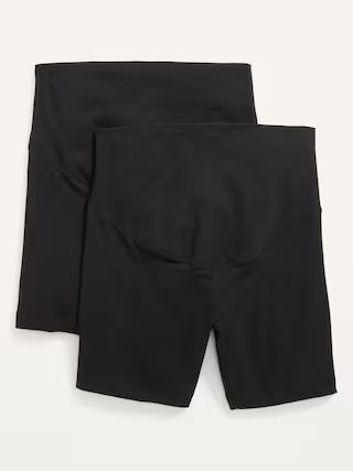Maternity Full-Panel Biker Shorts 2-Pack -- 6-inch inseam | Old Navy (US)