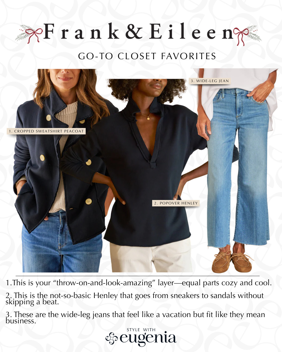 If you love pieces that work hard in your closet, this Frank & Eileen lineup is it. Effortless layers, a polished popover, and the kind of wide-leg denim that makes everything else in your closet easier to style. These are timeless, wear-on-repeat staples that go from casual to pulled-together without overthinking it. 

 #LTKGiftGuide #LTKHoliday #LTKootd