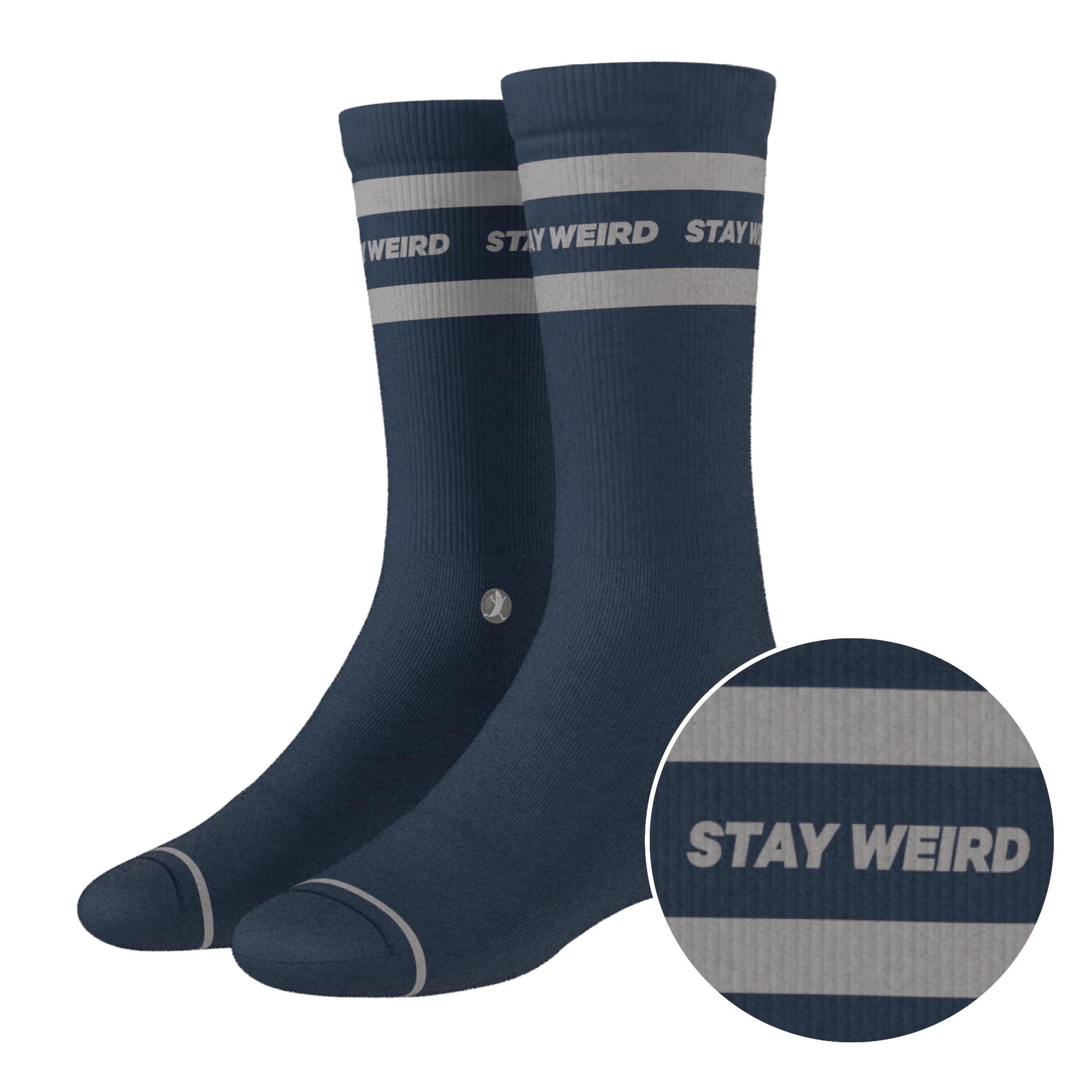 Navy and Grey Heel Hammock™ Crew Socks | Shinesty