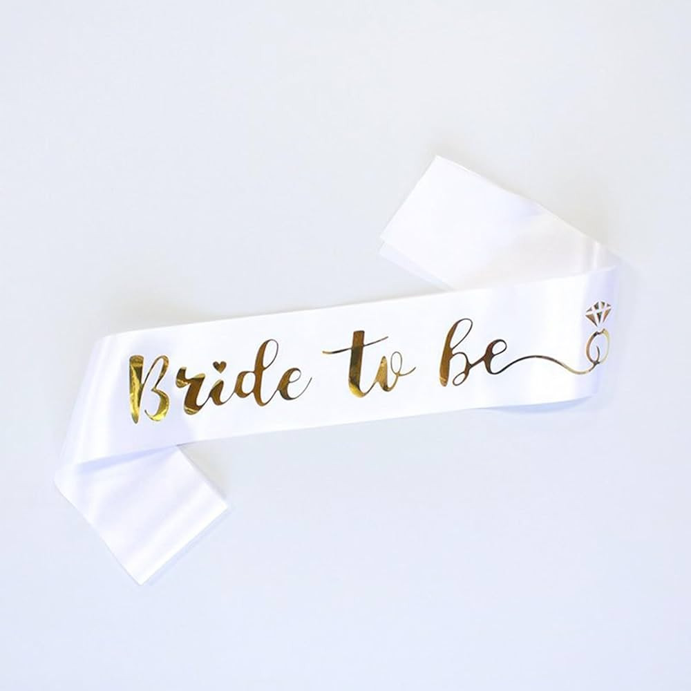 Bride to Be Sash for Bridal Shower Bachelorette Party Wedding Engagement Party Favors Gift White ... | Amazon (US)