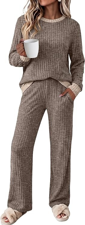 OFEEFAN Lounge Sets for Women Two Piece Fall Fashion Matching Sets Comfy Airport Travel Vacation ... | Amazon (US)