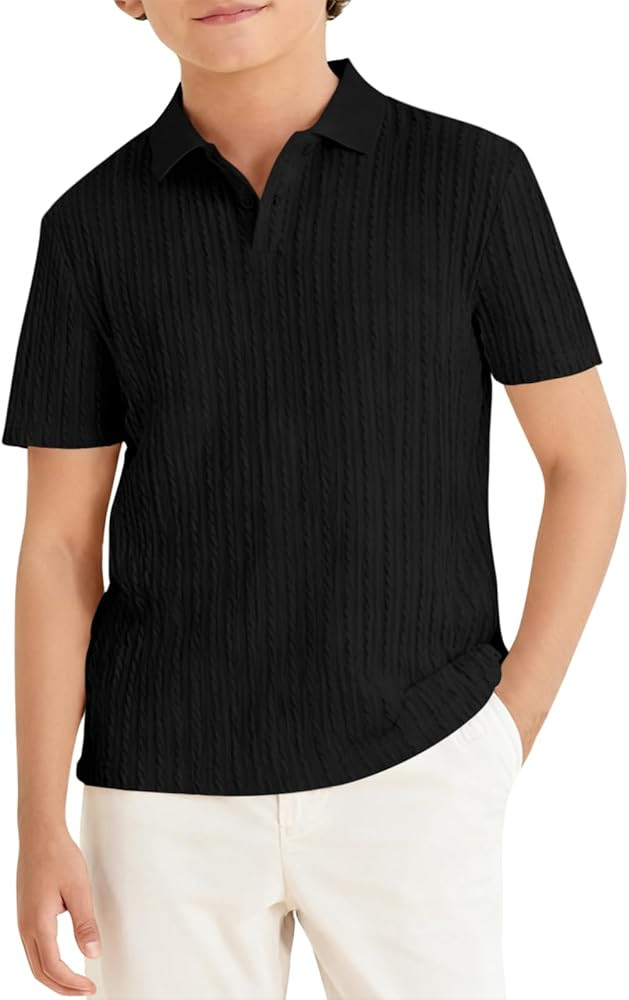 Haloumoning Boys Knit Short Sleeve Polo Shirt Kids Summer Casual Shirts School Uniform Golf Tops ... | Amazon (US)
