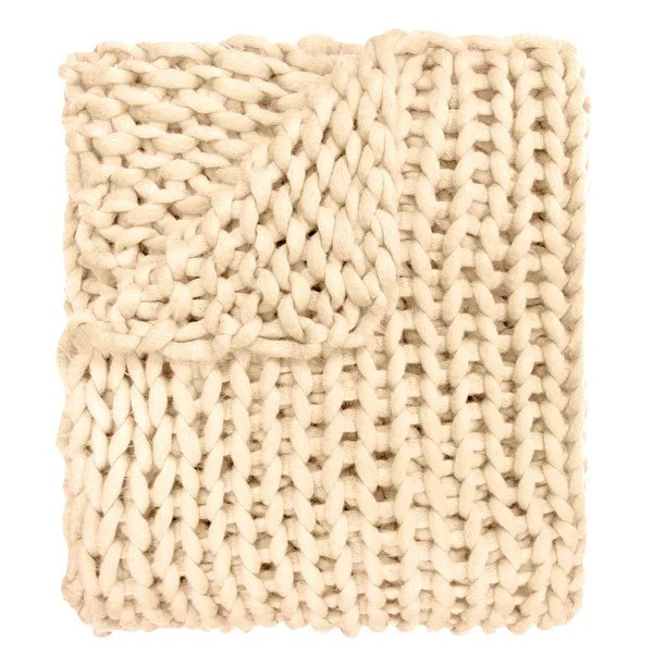 Donna Sharp Chunky Knit Throw - Cream | Bed Bath & Beyond