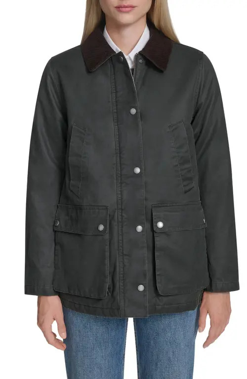 Cole Haan Coated Hunter Jacket in Army Green at Nordstrom, Size Medium | Nordstrom