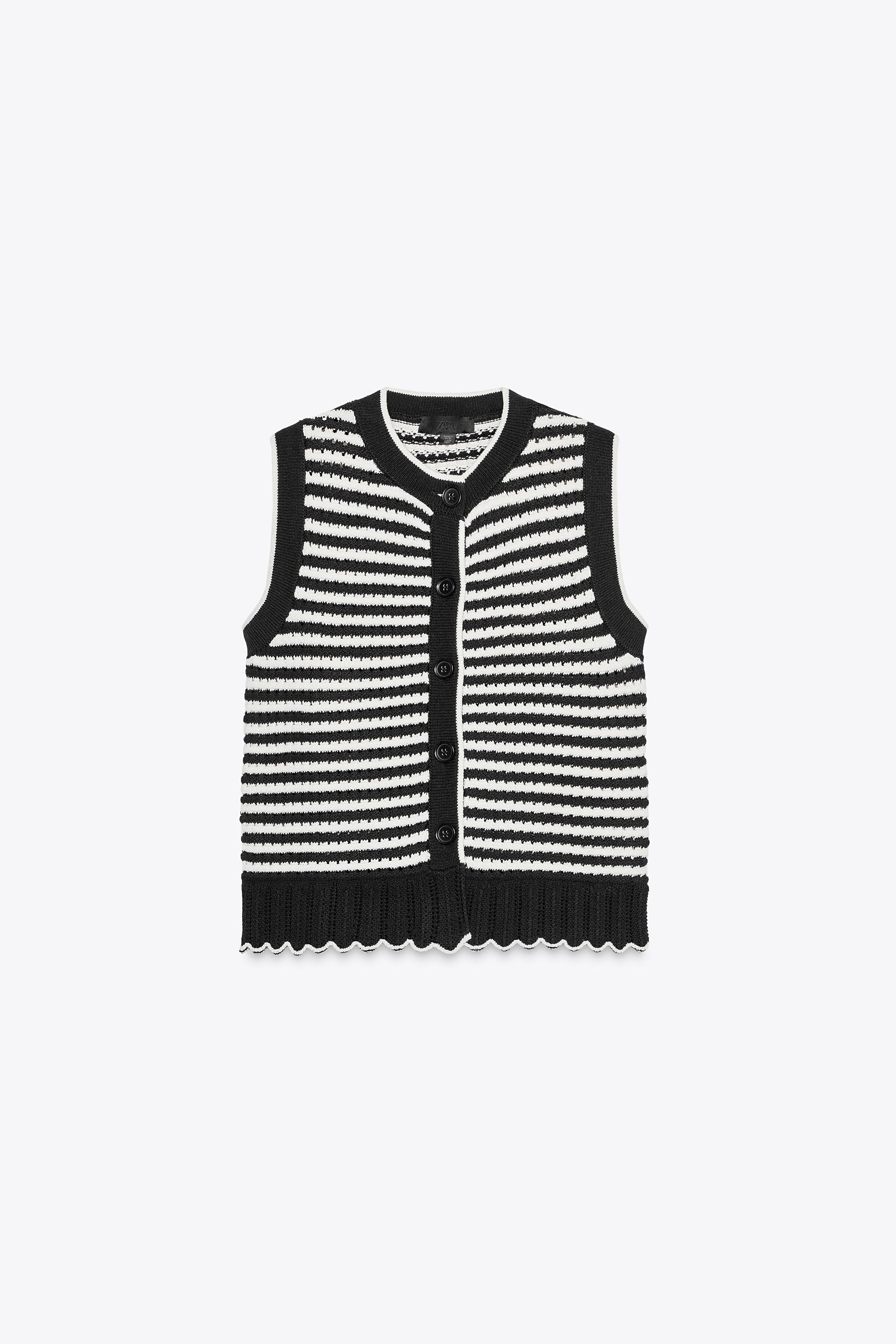 STRIPED KNIT VEST TOP | Zara US