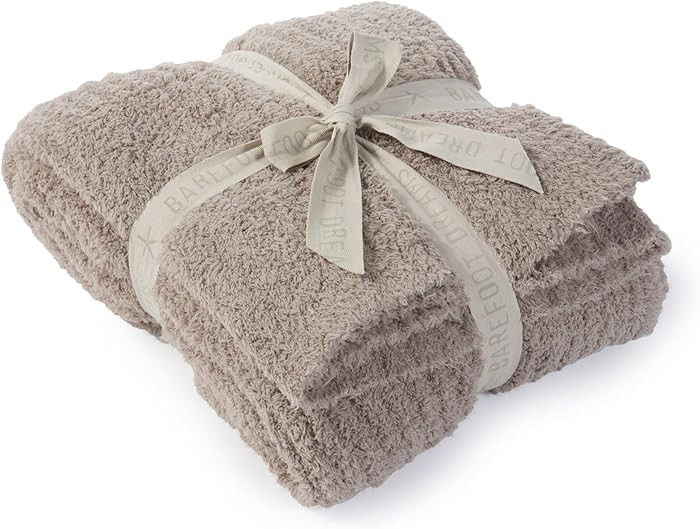 Barefoot Dreams Women's CozyChic Ribbed Throw, Sand, Tan, One Size | Amazon (US)