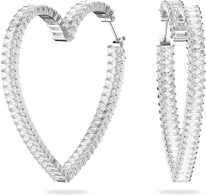 Matrix Crystal Heart Hoop Earrings | Nordstrom