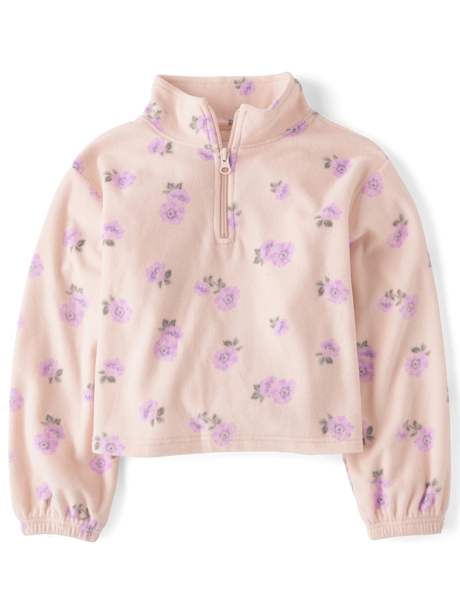 The Children's Place Girls Long Sleeve Printed Microfleece Half Zip Pullover, Sizes XS-XXL | Walmart (US)