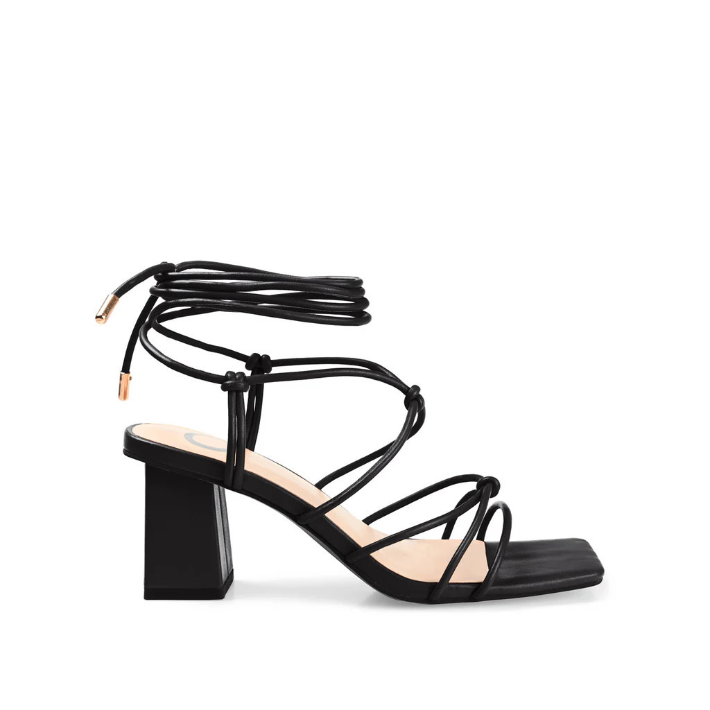 HARPR STRAPPY HEELS IN FAUX LEATHER | Journee Collection