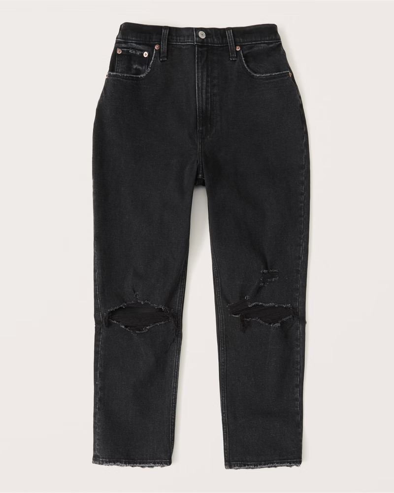Women's Curve Love Ultra High Rise Ankle Straight Jean | Women's Bottoms | Abercrombie.com | Abercrombie & Fitch (US)