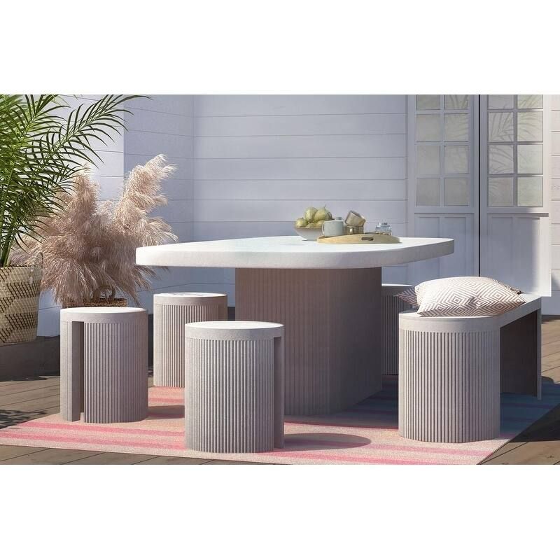 Wave Concrete Dining Table - N/A | Bed Bath & Beyond