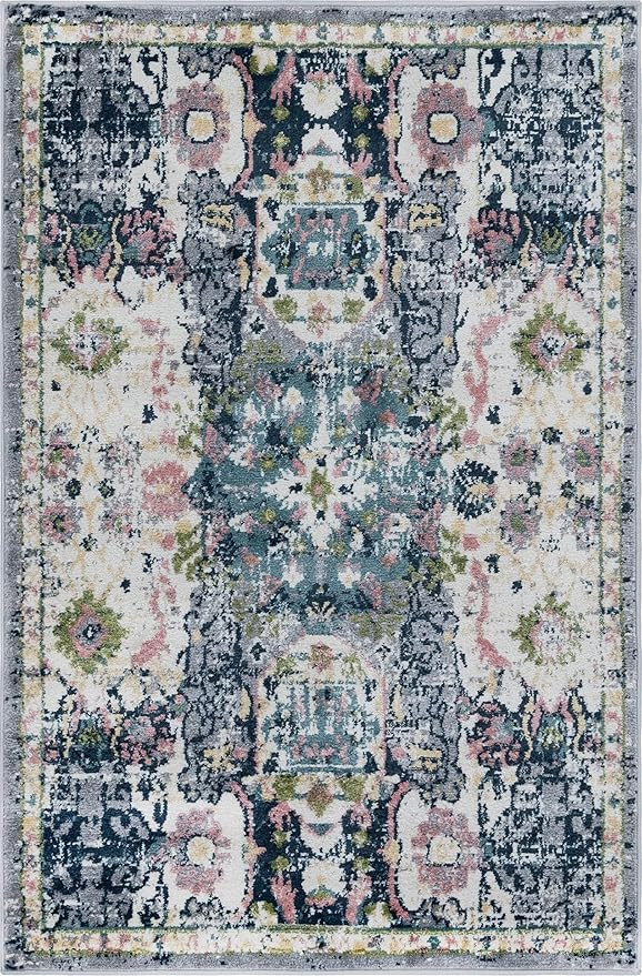 Rugs.com Charleston Collection Rug – 4' x 6' Ivory Low-Pile Rug Perfect for Living Rooms, Large... | Amazon (US)