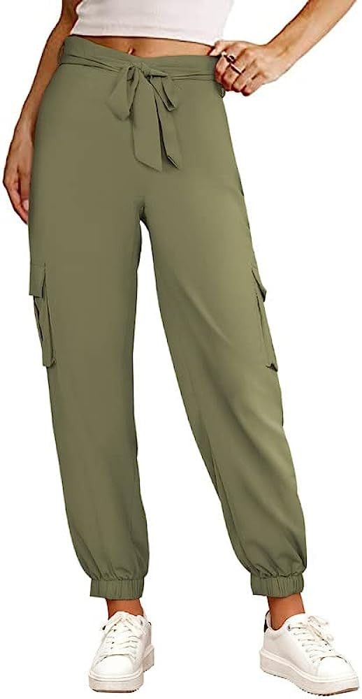 Acelitt Cargo Pants for Women High Waist Baggy Sweatpants Workout Jogger with Pockets | Amazon (US)