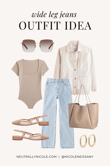 Wide leg jeans outfit

// wide leg denim outfit, how to style wide leg jeans, how to wear wide leg jeans, spring outfit, spring outfits, casual outfit, school outfit, work outfit, brunch outfit, date night outfit, spring denim trends, spring jeans trends, spring trends, spring fashion trends, spring shoes, spring shoe trends, short sleeve bodysuit, shacket, shirt jacket, light wash denim, ballet flats, tote bag, oversized square sunglasses, hoop earrings, Abercrombie jeans, Abercrombie denim, Revolve, Amazon fashion, Dolce Vita, neutral outfit, neutral fashion, neutral style, Nicole Neissany, Neutrally Nicole, neutrallynicole.com (4.16)

#LTKSeasonal #LTKshoecrush #LTKitbag #LTKstyletip #LTKfindsunder50 #LTKfindsunder100 #LTKsalealert