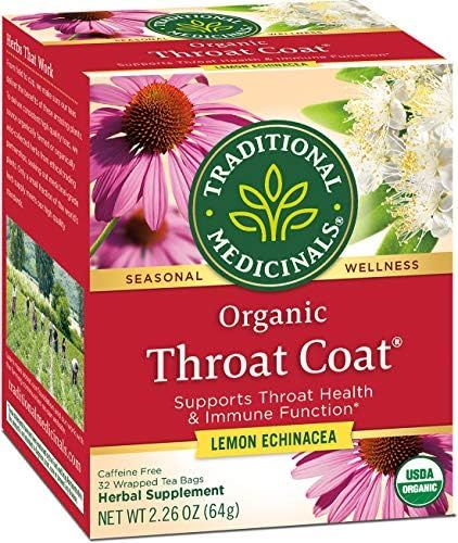 Traditional Medicinals Organic Throat Coat Lemon Echinacea Seasonal Tea 32 Count (Pack Of 3), Suppor | Amazon (US)