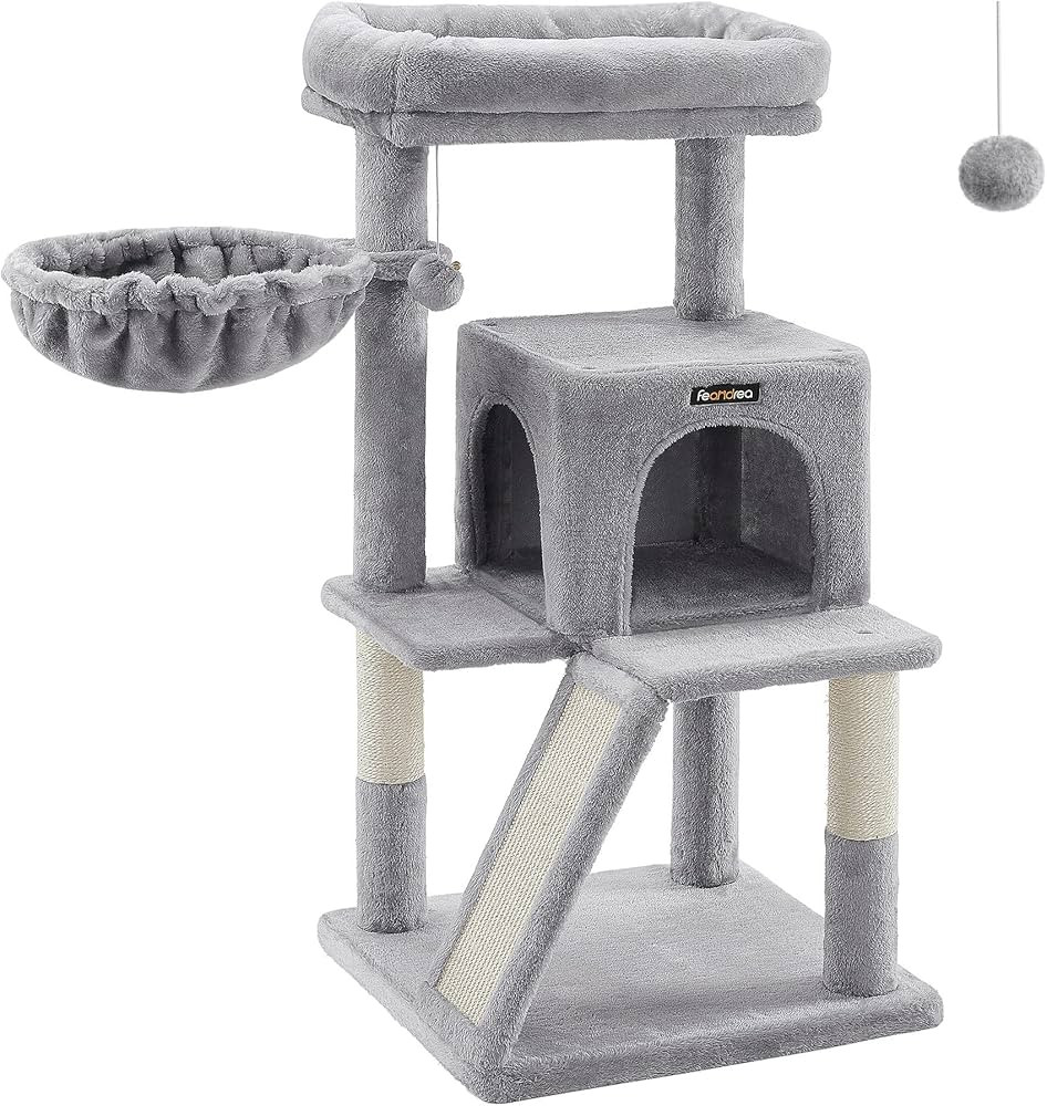 Feandrea Cat Tree, Small Cat Tower with Widened Perch for Large Cats Indoor, Kittens, 37.8-Inch M... | Amazon (US)