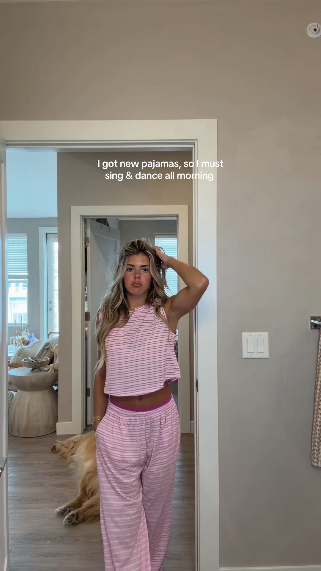 wearing a small top and xs bottoms