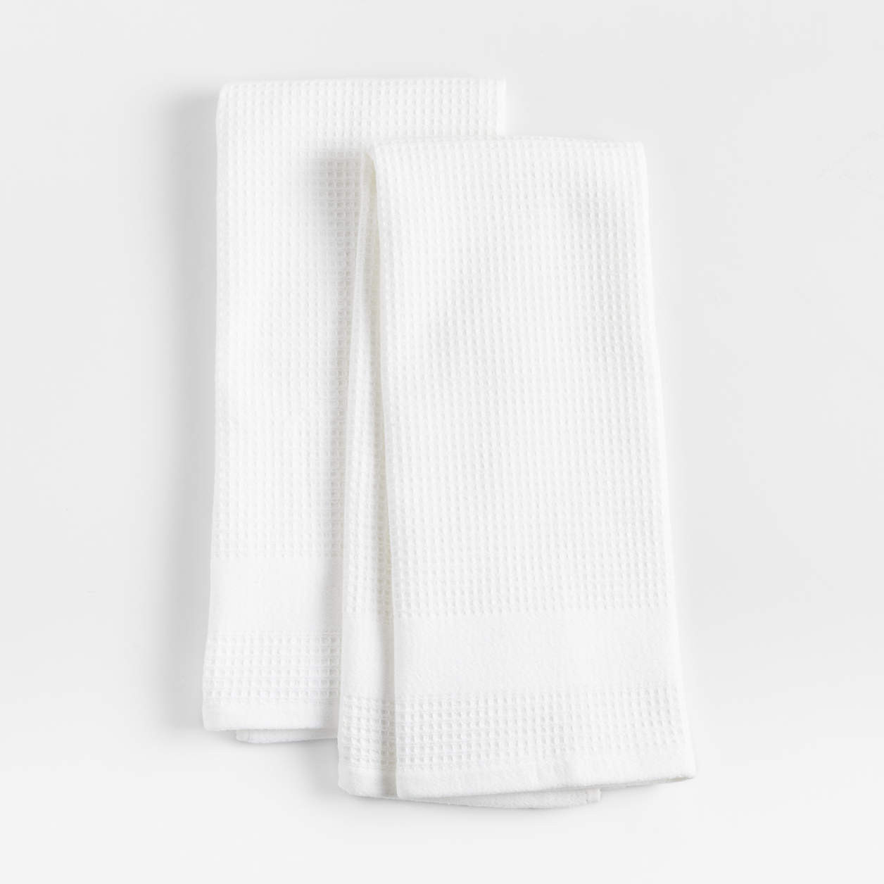 Waffle-Terry Alloy Grey Organic Cotton Kitchen Towels, Set of 2 + Reviews | Crate & Barrel | Crate & Barrel