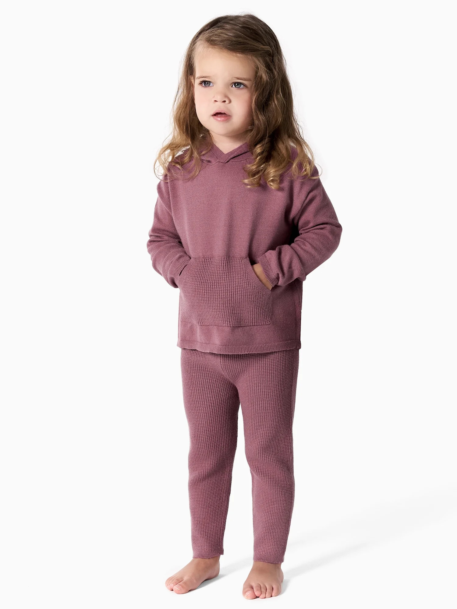 Modern Moments By Gerber Baby and Toddler Girl Hooded Sweater Knit & Pant 2-Piece Outfit Set, 12M... | Walmart (US)