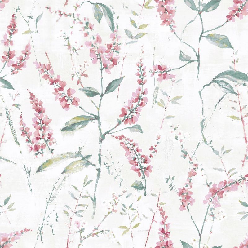 RoomMates Floral Sprig Peel and Stick Wallpaper Pink | Target