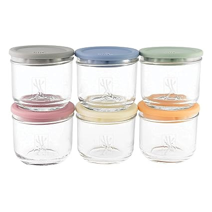 Elk and Friends 5oz Borosilicate Glass Baby Food Storage Jars with Silicone Lid | Set of 6 or 12 ... | Amazon (US)