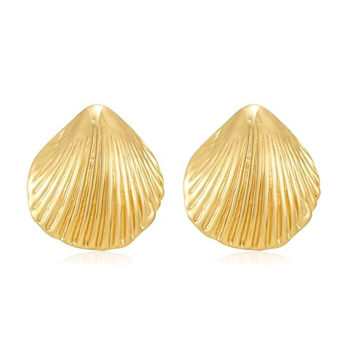 AOLIMI Gold Seashell Stud Earrings for Women Shell Earrings Summer Beach Earrings Nautical Jewelry | Amazon (US)