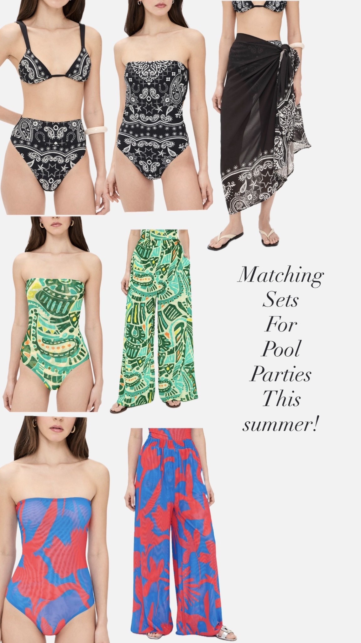 If matching sets poolside are your thing look no further! Some great swim with matching pants / sarongs! Fun and easy :). Pool parties let's gooo! 

#LTKSeasonal #LTKOver40 #LTKmomlife