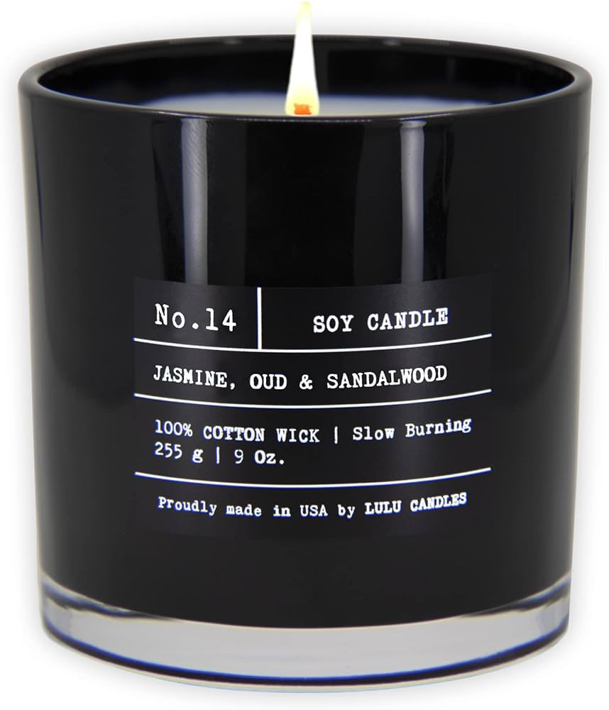 Lulu Candles | Jasmine, Oud & Sandalwood | Luxury Scented Soy Jar Candle | Hand Poured in The USA... | Amazon (US)