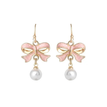 Celebrity Pink Women s Bow Dangle Earrings with Polished Finish | Walmart (US)
