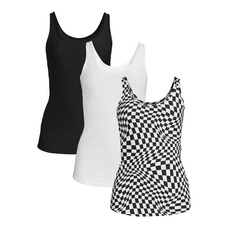 No Boundaries Juniors' Scoop Neck Tank Tops, 3-Pack | Walmart (US)