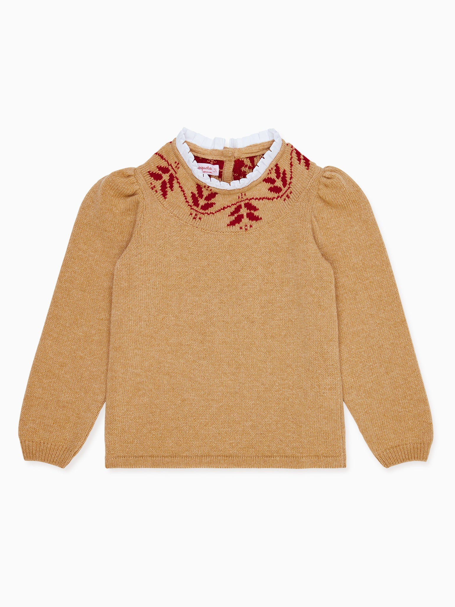 Camel Lidia Fair Isle Merino Girl Jumper | La Coqueta