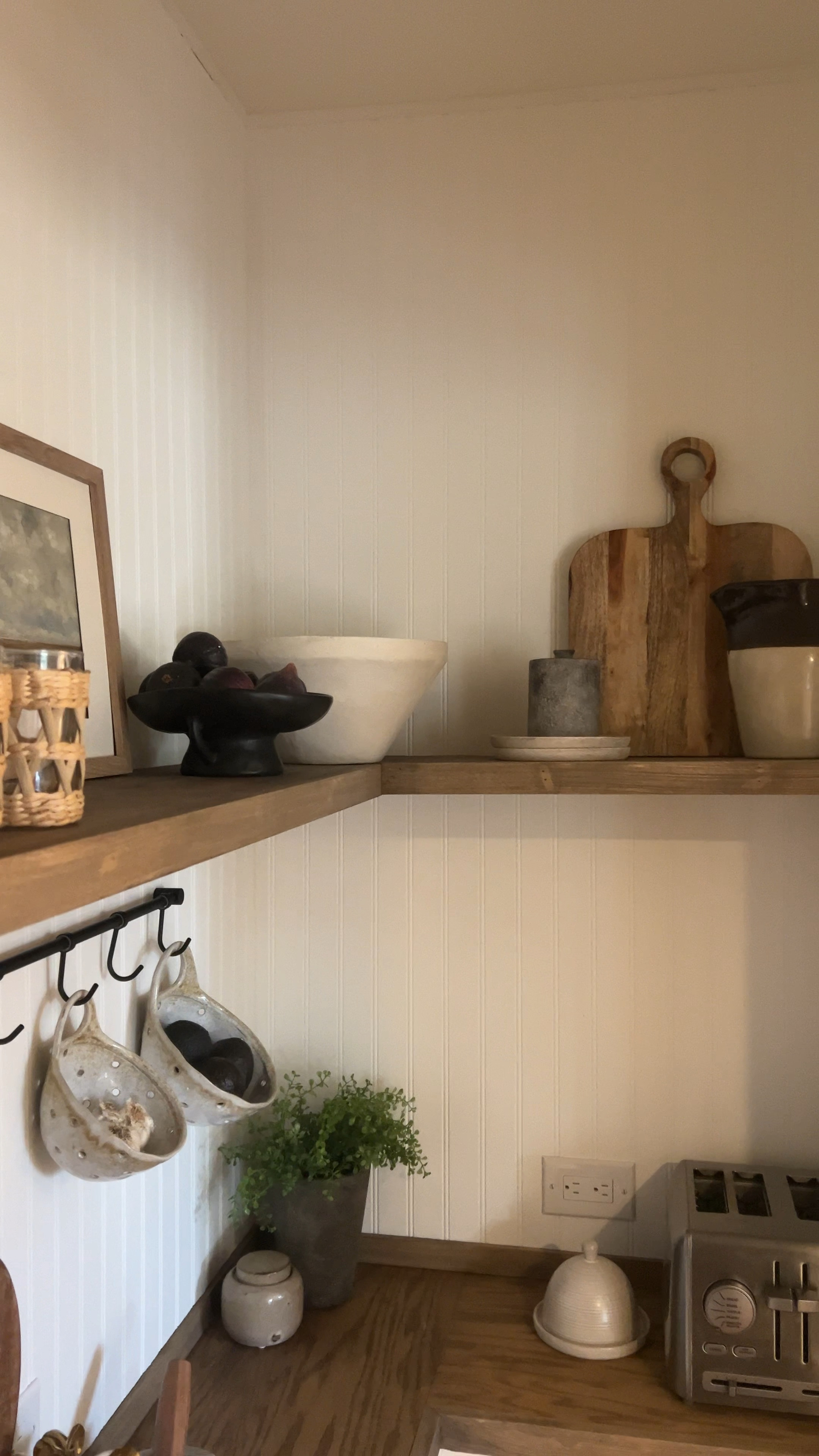 Pantry Inspo | styled pantry | pantry decor | Target finds | Amazon home finds | affordable decor | Etsy finds | vintage stoneware pitcher | butter dish | butter holder | cutting board | artisan bowl | pottery barn | gallery frame | vintage beach art | kitchen rail | berry bowls | seagrass tumblers | pedestal bowl

#LTKfindsunder100 #LTKhome #LTKfindsunder50