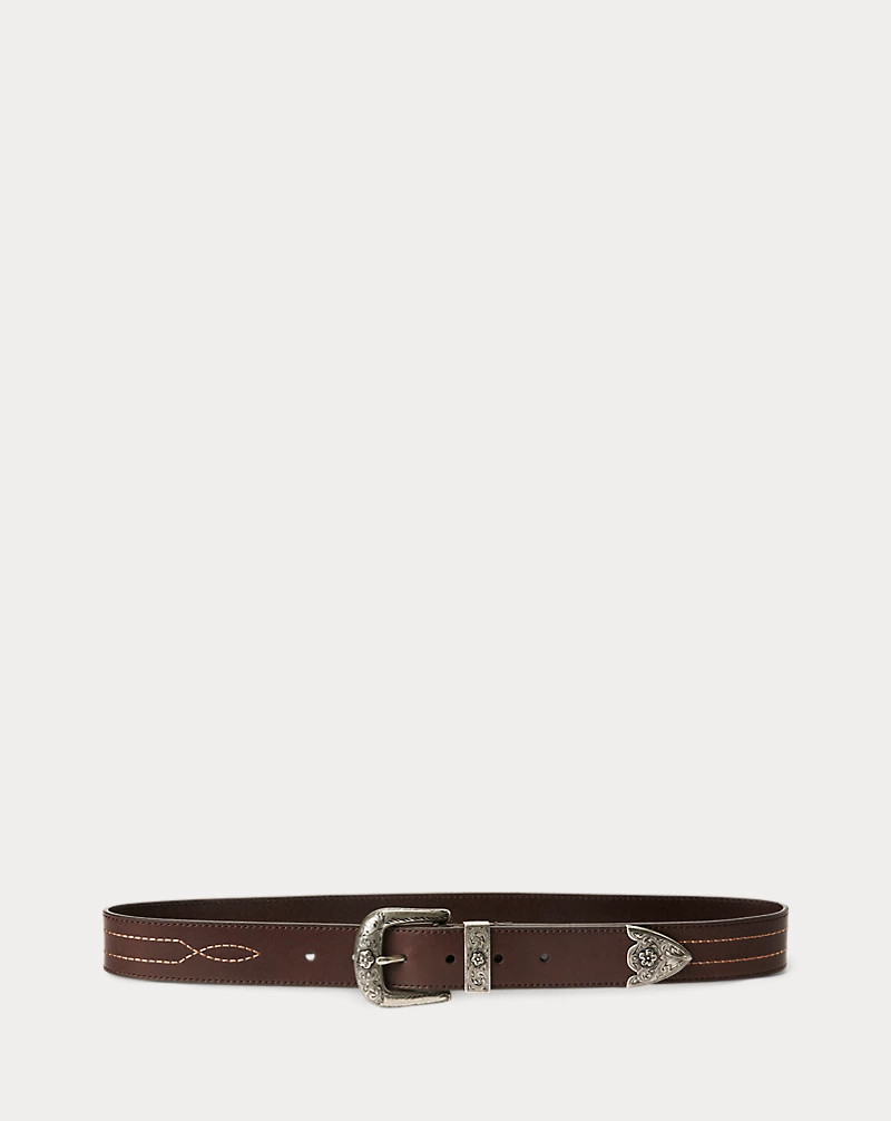 Engraved Western Leather Belt for Women | Ralph Lauren® UK | Ralph Lauren (UK)