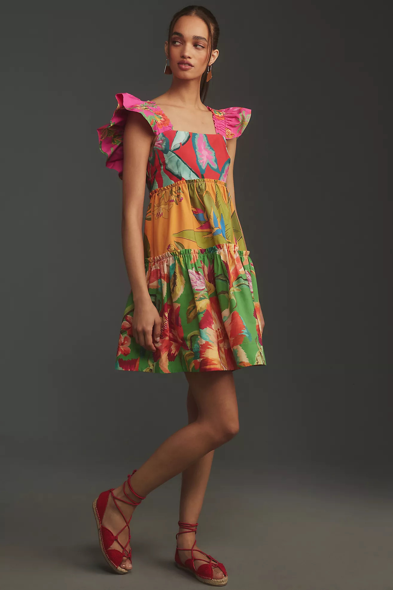 Farm Rio Foliage Mix Mini Dress | Anthropologie (US)