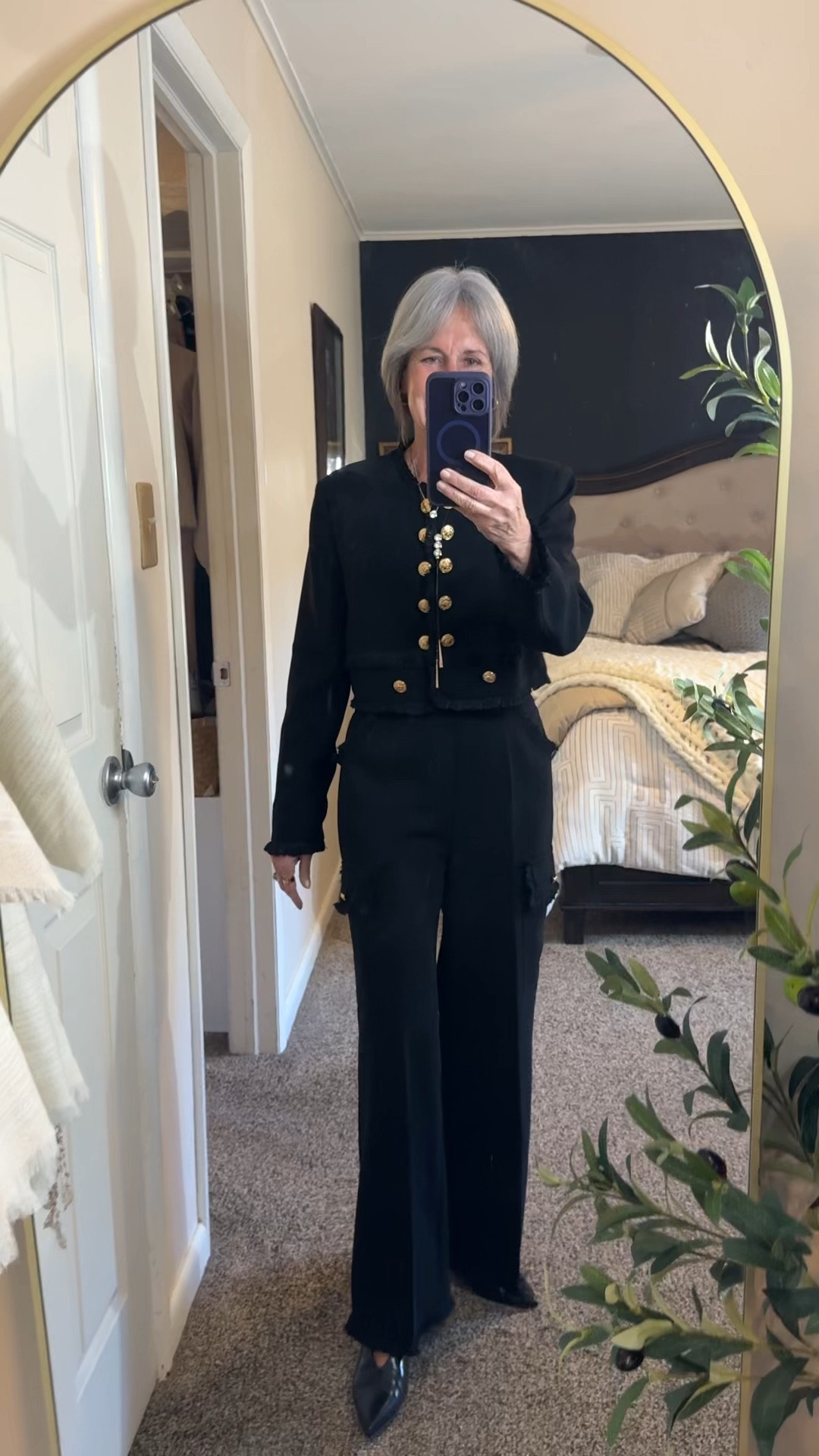 Birthday dinner for the hubs tonight!  This is a 2 piece set that is sold as separates. The jacket is military style and the pants are an elevated cargo style. What I love about them is the fringe detail at the sleeves, the pants pockets and hem as well as the fringe down the front of the jacket. I have worn both if these items separately and love to mix and match them! 

#2pieceset #militaryjacket #croppedjacket #fringe #datenight #casualchic 

#LTKOver40 #LTKootd #LTKSeasonal