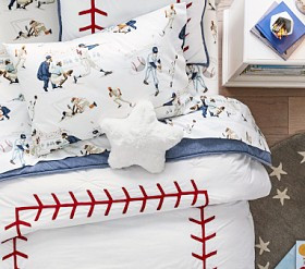 Vintage Baseball Organic Sheet Set &amp; Pillowcases | Pottery Barn Kids